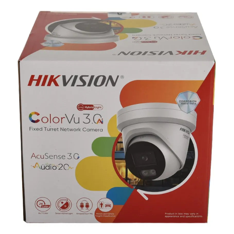 Hikvision 8MP IP Camera DS-2CD2387G3-LI2UY Smart Hybrid Light ColorVu Built-in Dual Mic 4K 24/7 Colorful Turret Network Camera