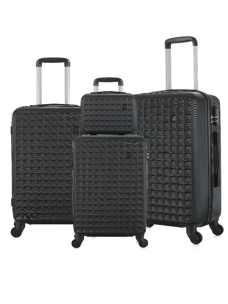 NONECN 4-Piece ABS Hardside Spinner Luggage Set with Cosmetic Case