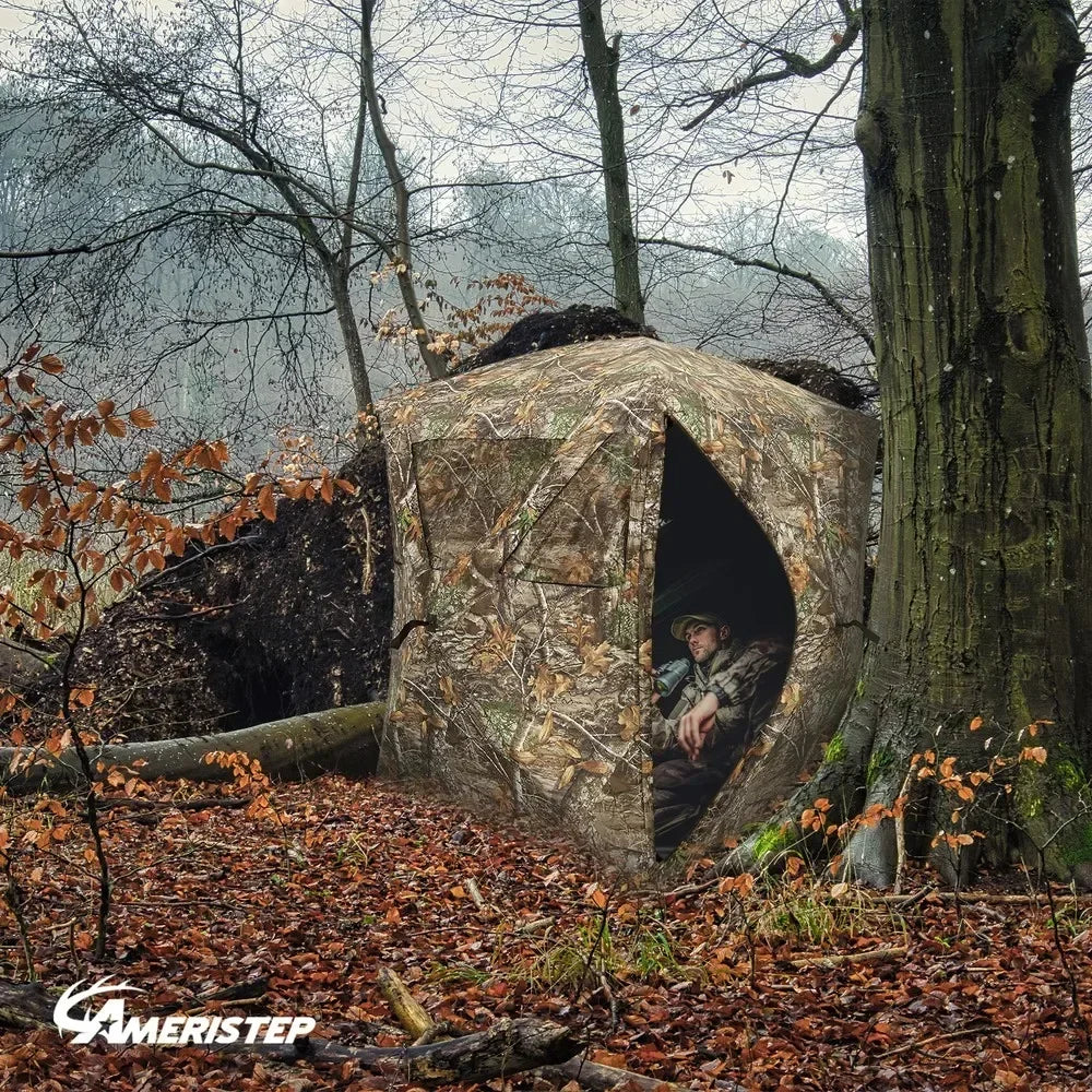 Taker Pop-Up 2 Person Ground Hunting Concealment Blind, RealTree