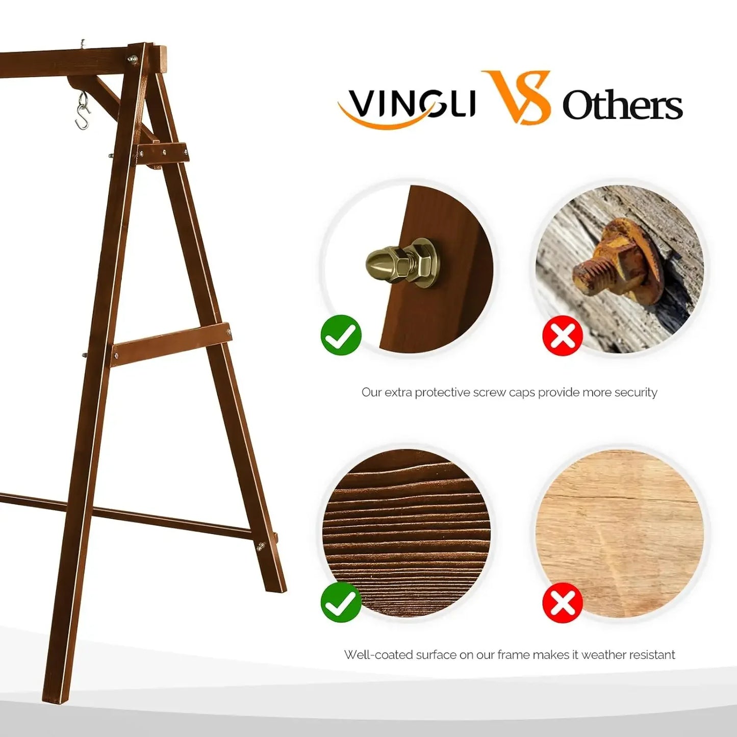 5 FT Outdoor Porch Swing with Frame, Patio Hanging Swing & Stand with Extra Cushions Heavy Duty 880 LBS for Yard,, Customized