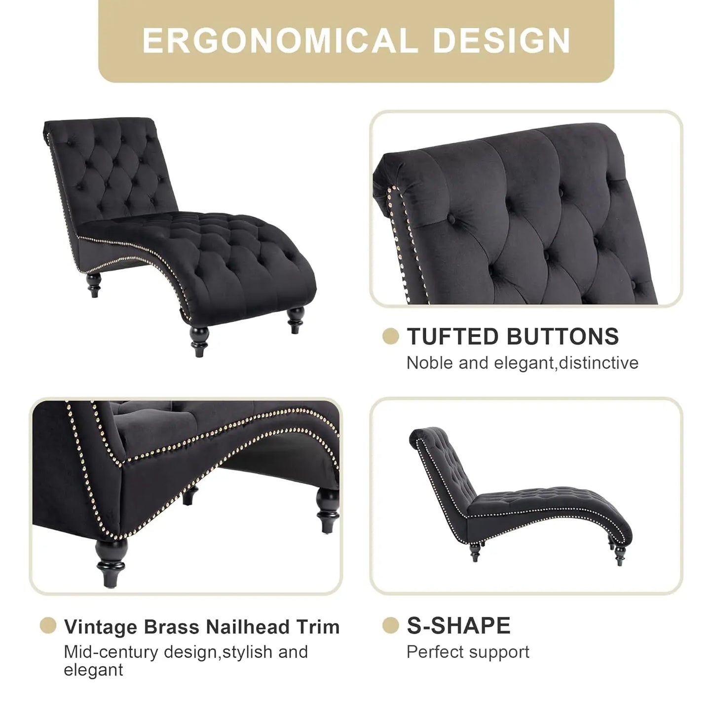 Chaise Lounge Indoor,Velvet Upholstered Lounge Chair Button-Tufted Armless Chair with Pillow, for Bedroom Living, Customized