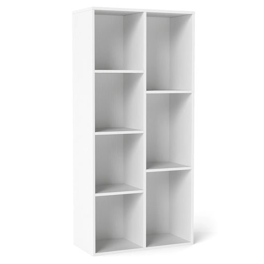 HOMASIS 7 Cube Bookcase Freestanding Wood Bookshelf