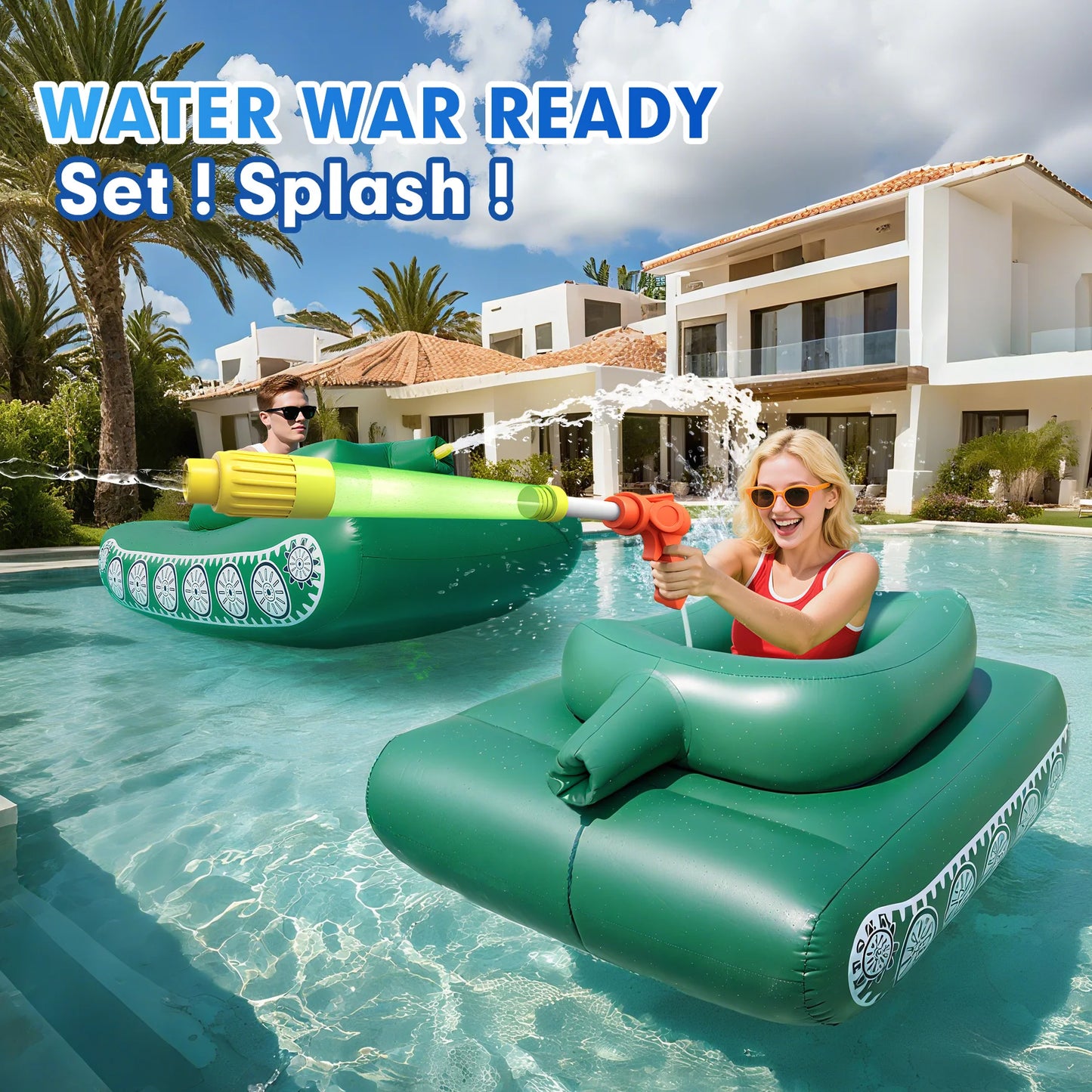 Fun Water Tank Pool Float With Water Gun For Adults