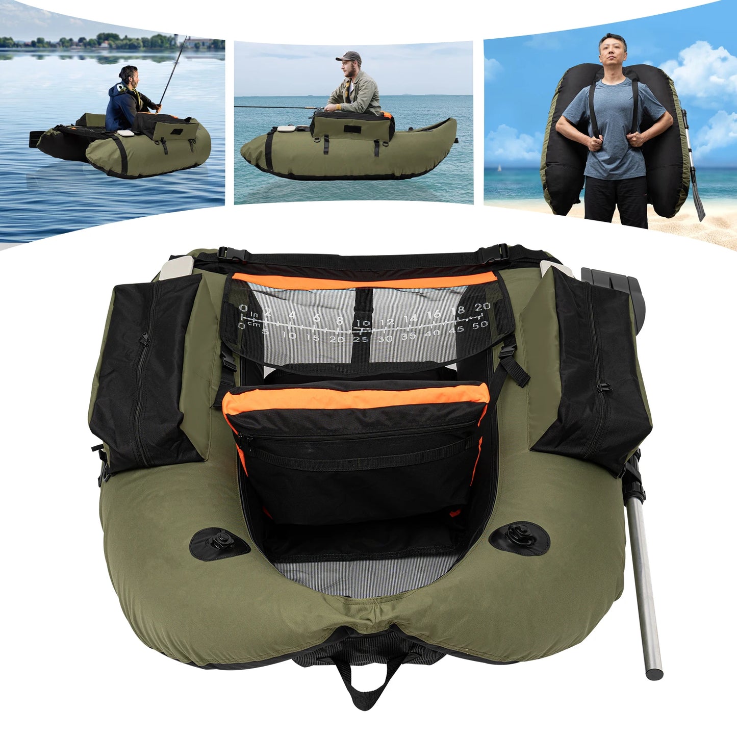 Inflatable One Person Fishing Boat With Pump And Oars