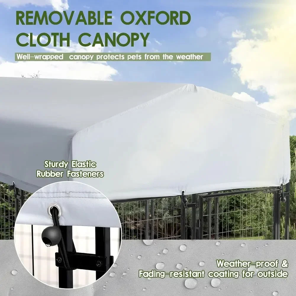 Outdoor Dog Kennel For Large Dogs With UV Waterproof Cover