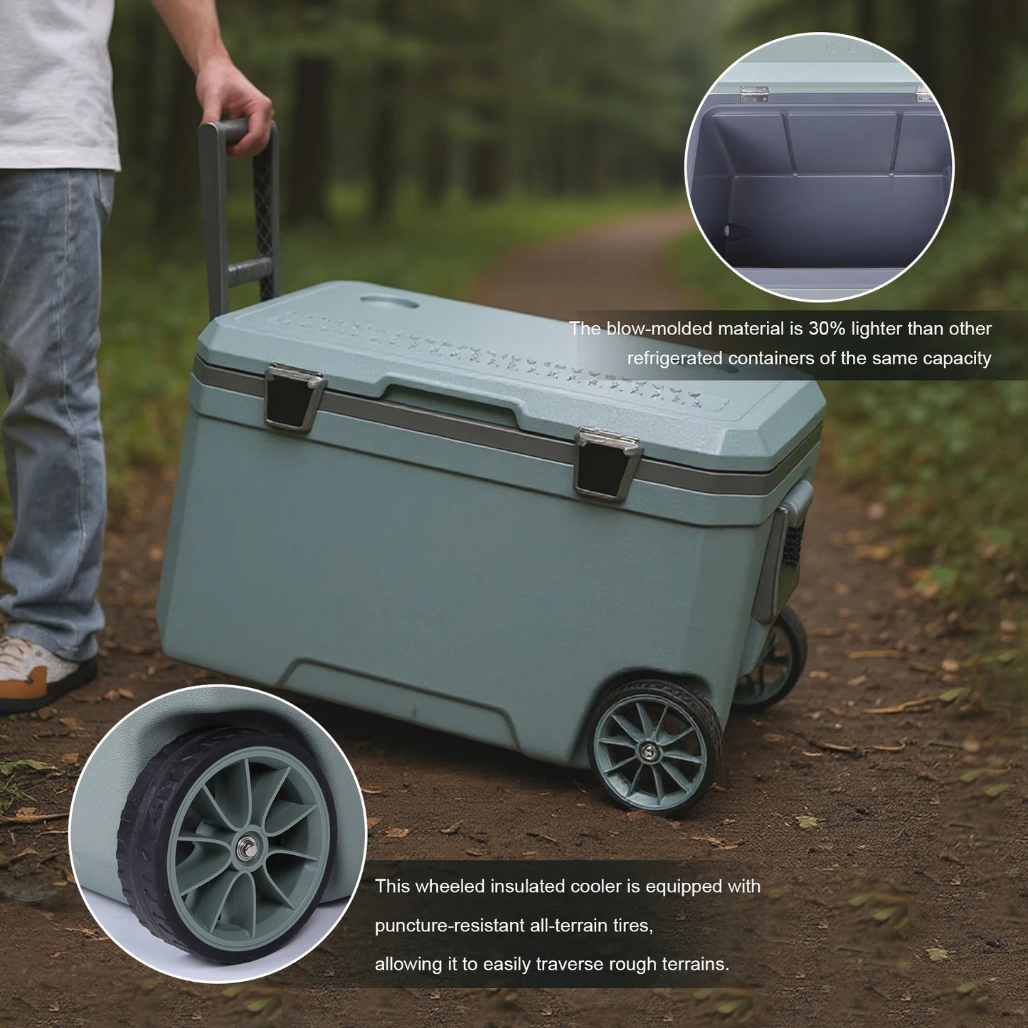 Lightweight Camping Cooler Portable Insulated Plastic Box For Beach