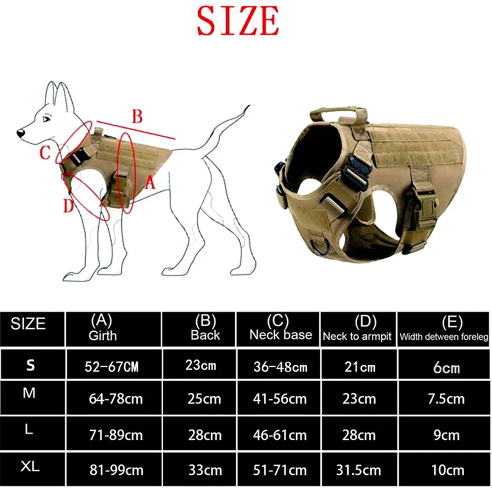 COOYOMOO Tactical Dog Harness And Leash Set For All Breeds