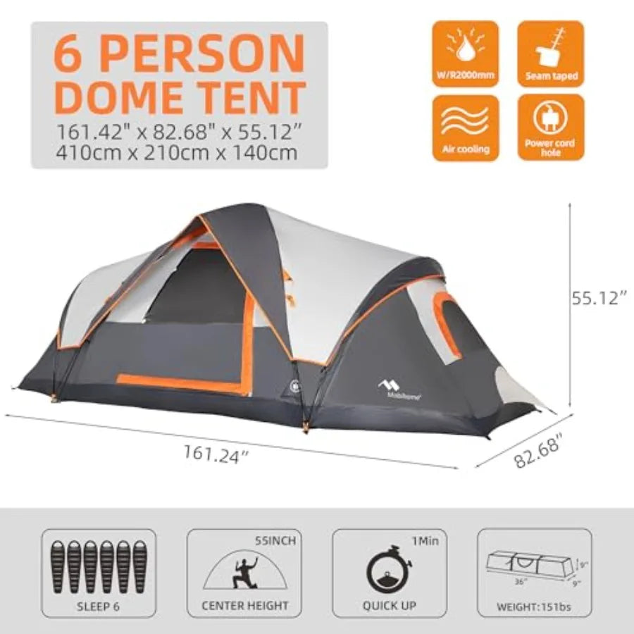 Family Camping Tent Quick Setup Instant Pop Up Dome