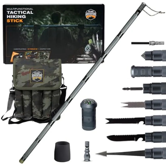 15-in-1 Tactical Survival Walking Stick Multitool