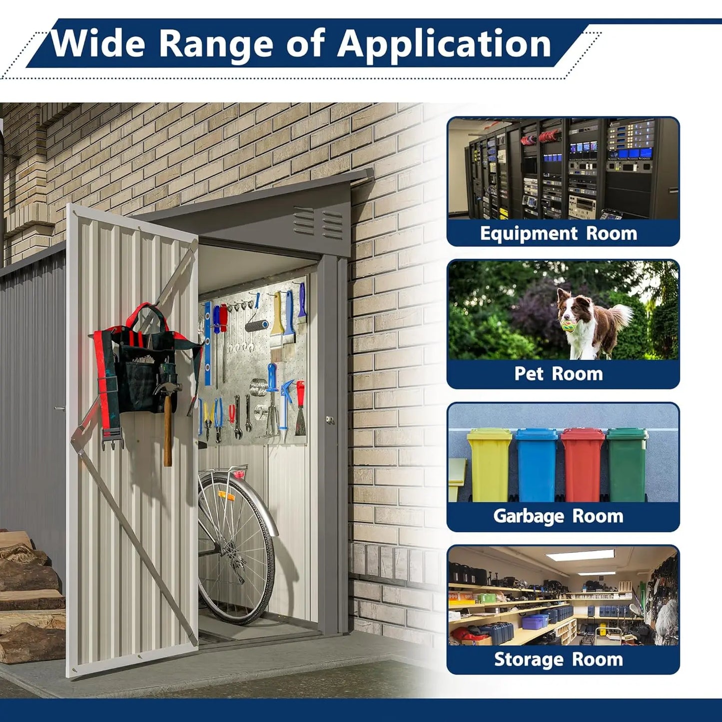 Metal Lean To Storage Shed for Outdoor Garden Patio