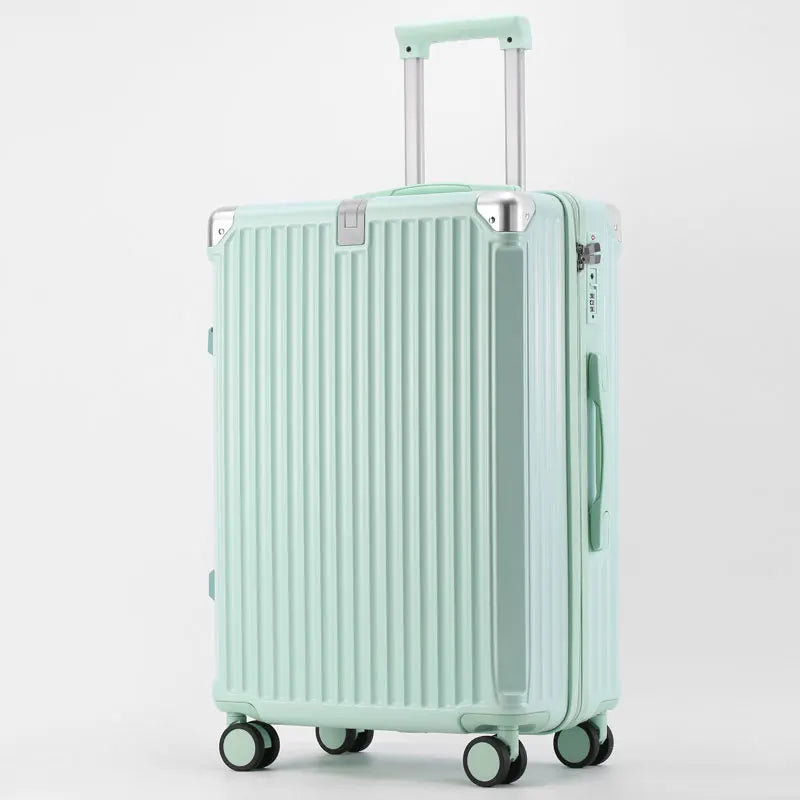 Zippered ABS PC Suitcase Luggage With Cup Holder And Wheels