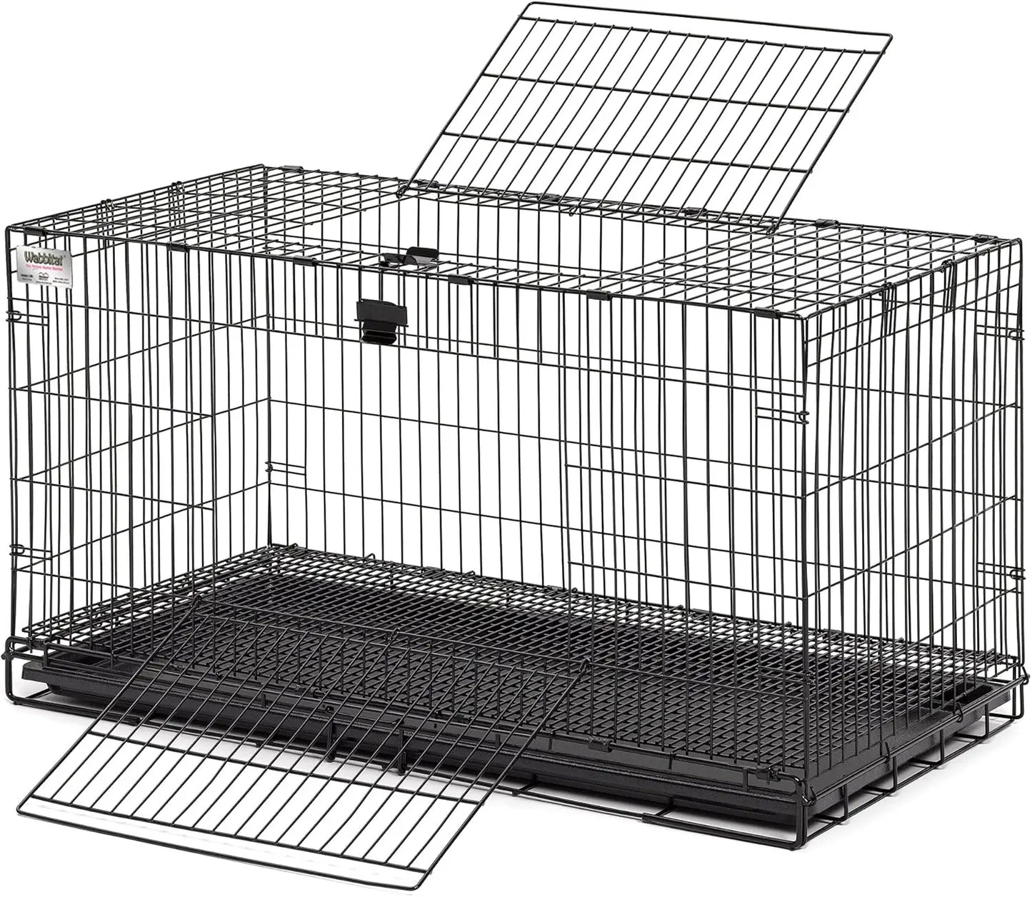Medium Rabbit Cage with Mesh Floor, Removable Tray, Top & Front Doors, Rust Resistant, Easy Assembly