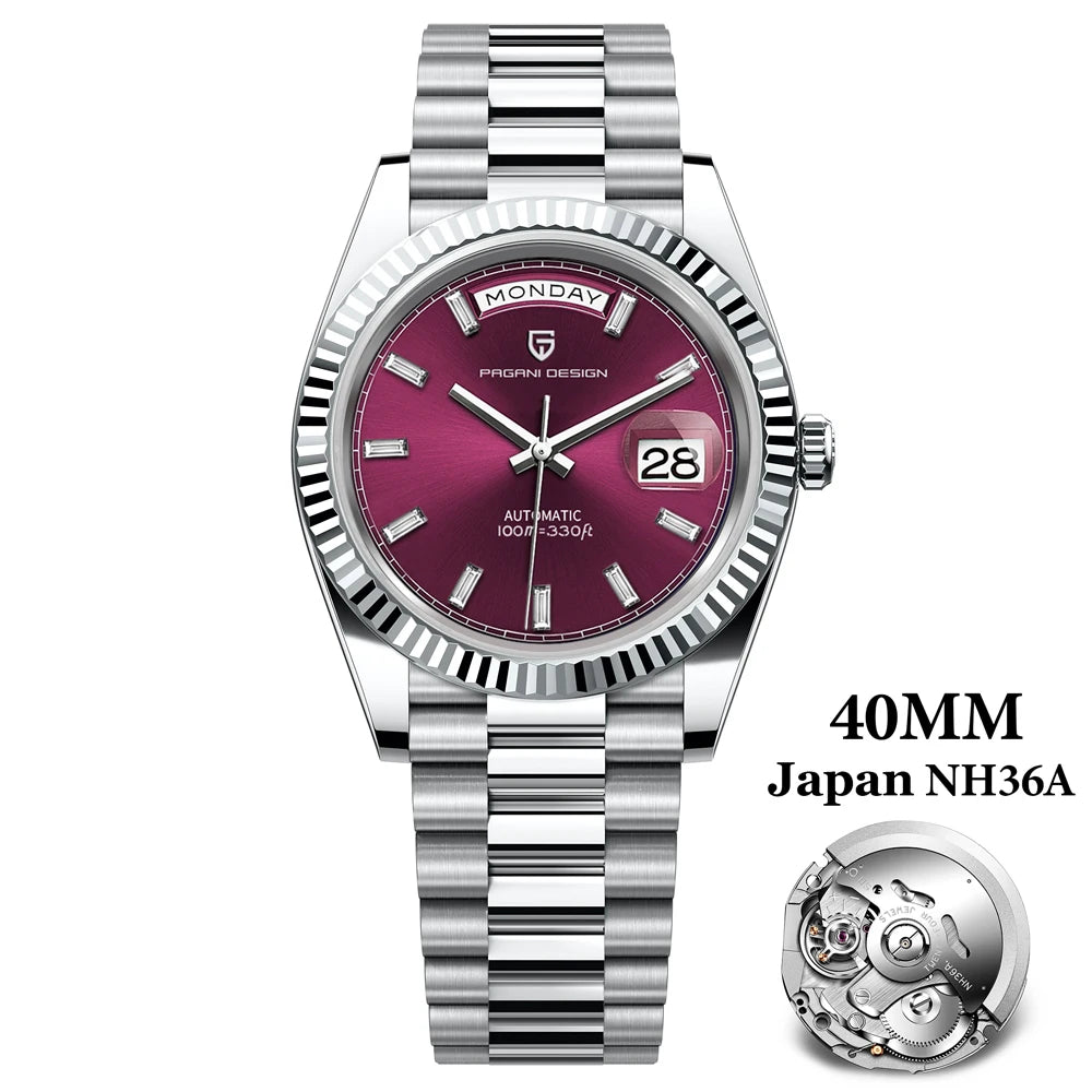 Pagani Design Mens Automatic Mechanical Wristwatch Waterproof