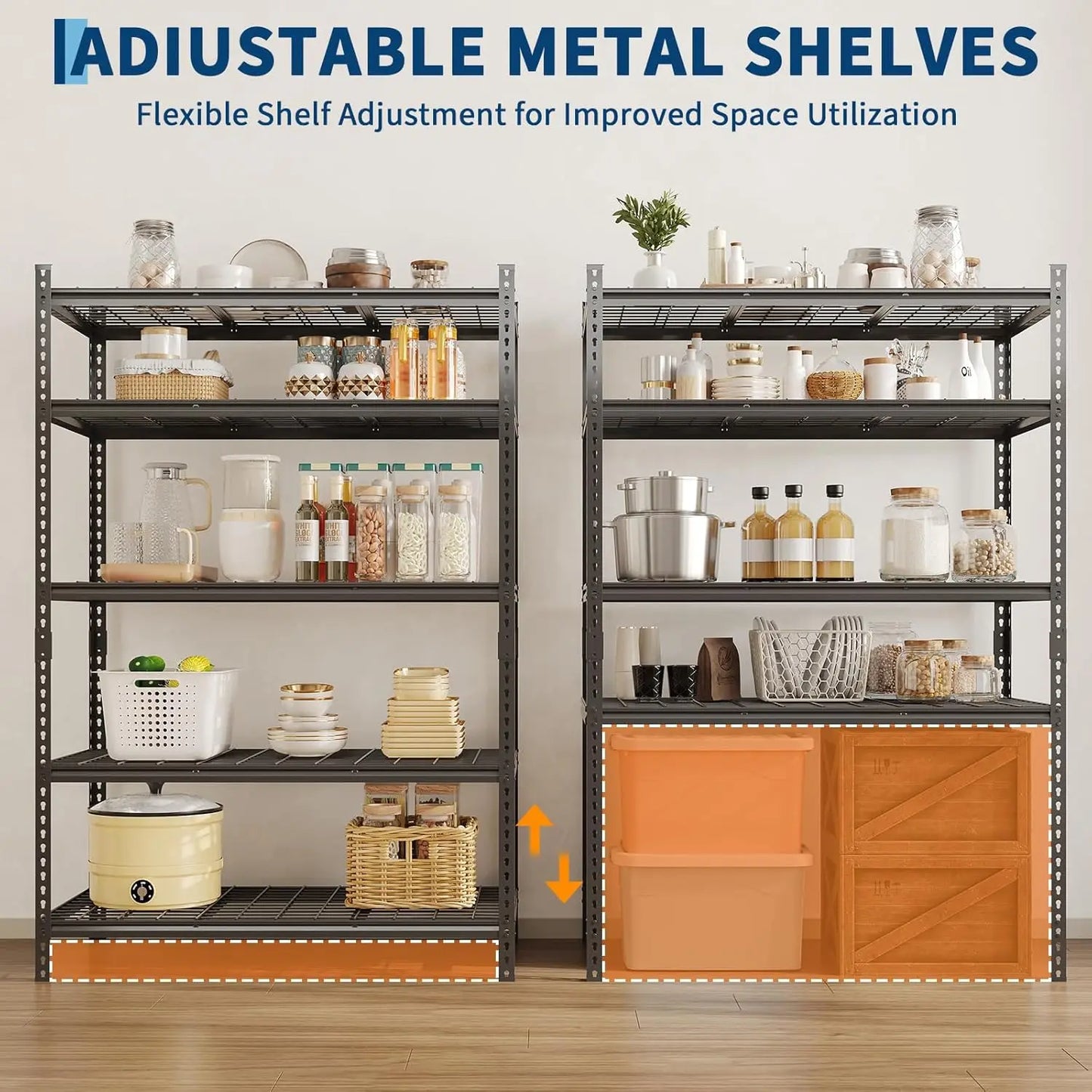 TWISTER.CK Heavy Duty Garage Shelving 2200 Lbs 5 Tier Adjustable Racks