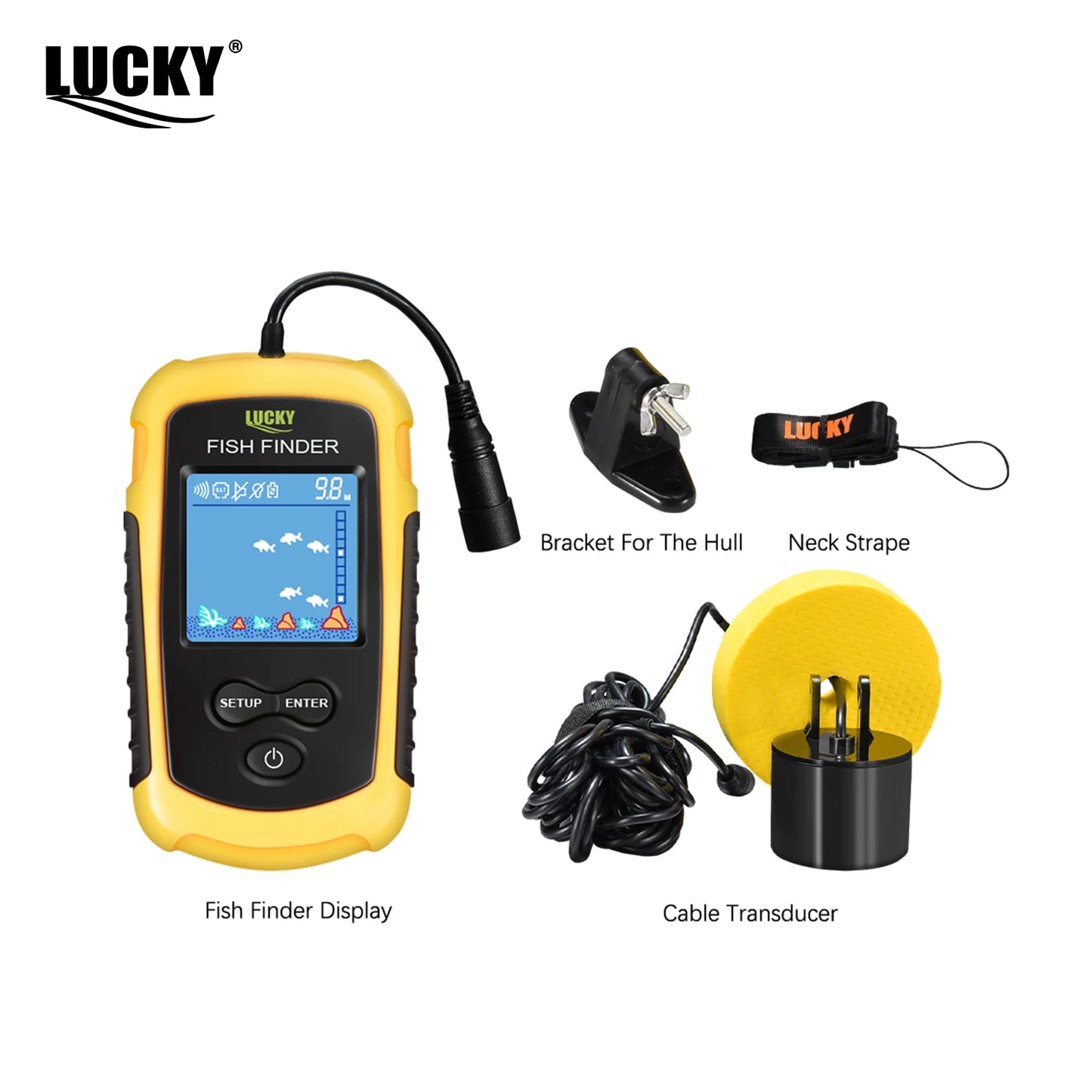 LuckyLaker FFC1108 Alarm 100M Portable Sonar Fish Finder