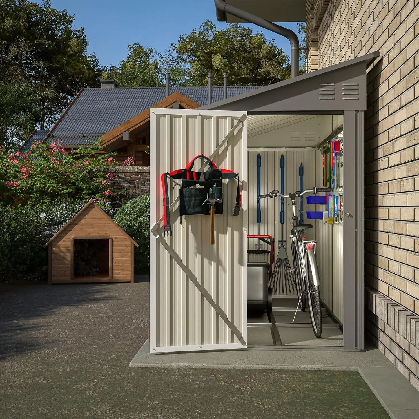 Metal Lean To Storage Shed for Outdoor Garden Patio