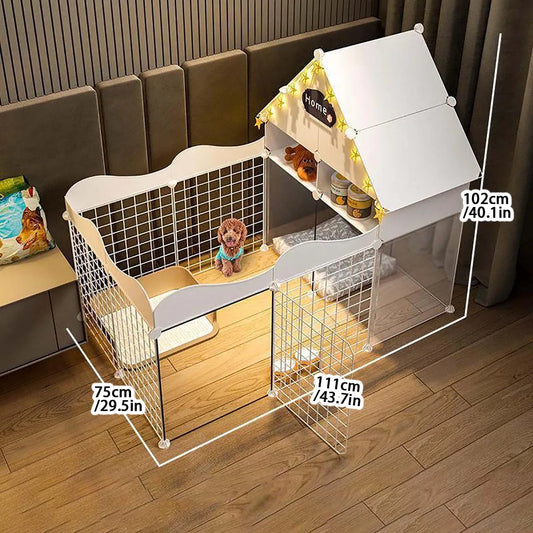 Pet Dog Enclosure Indoor Kennel With Toilet Area Cage