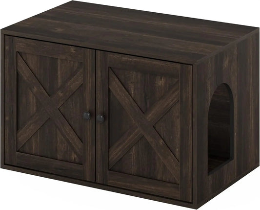 Farmhouse Cat Litter Box Enclosure For Indoor Use With Privacy