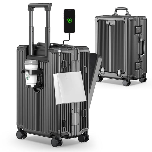 Airline Approved Aluminum Framed Carry On Luggage With Front Laptop Compartment