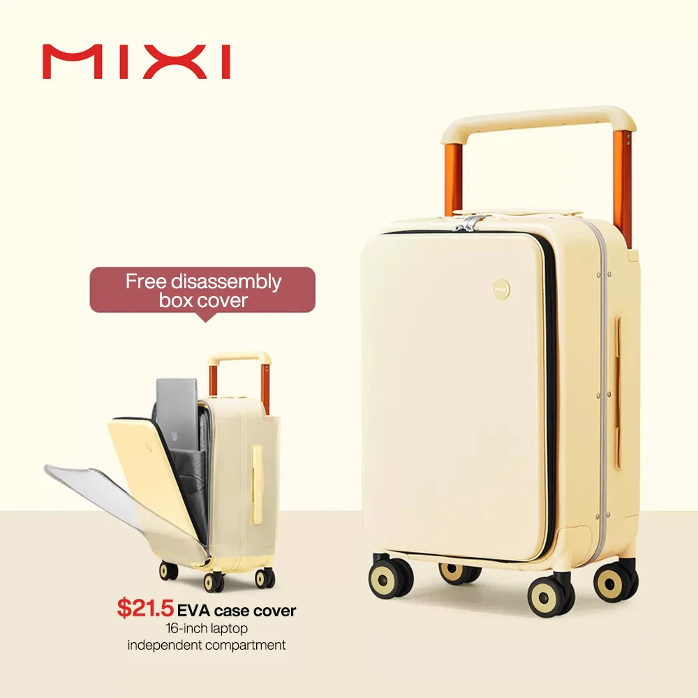 Mixi Wide-Handle Carry-On Luggage Hardside Cabin PC Aluminum