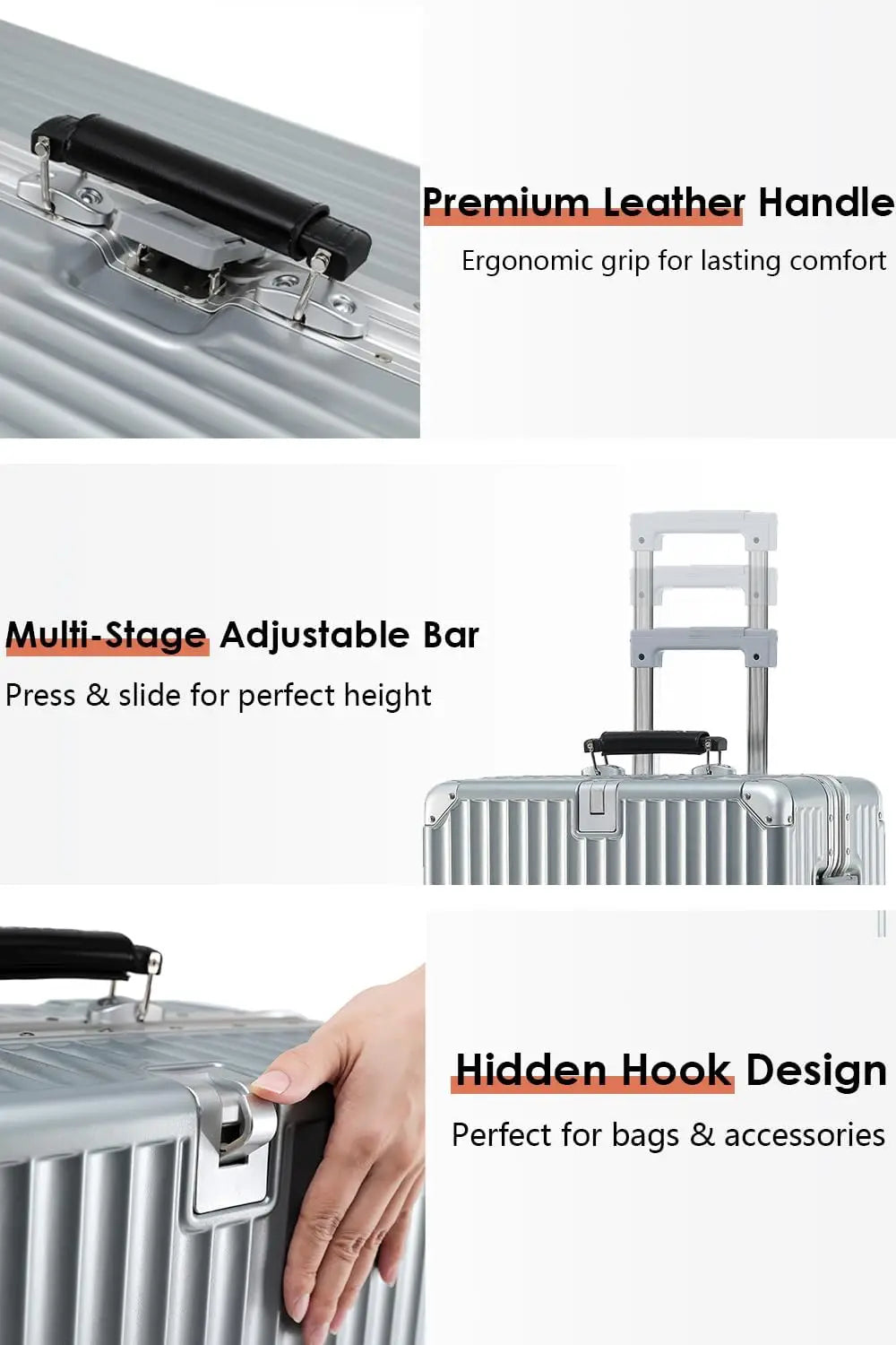 Carry On Luggage With Zipperless Design TSA Lock Airline Approved Spinner Wheels