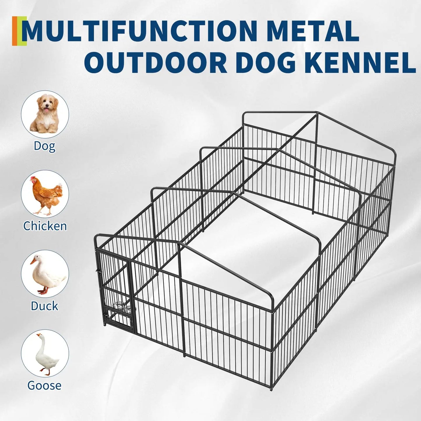 HiMISS Heavy Duty Outdoor Dog Kennel Enclosure With Waterproof Cover