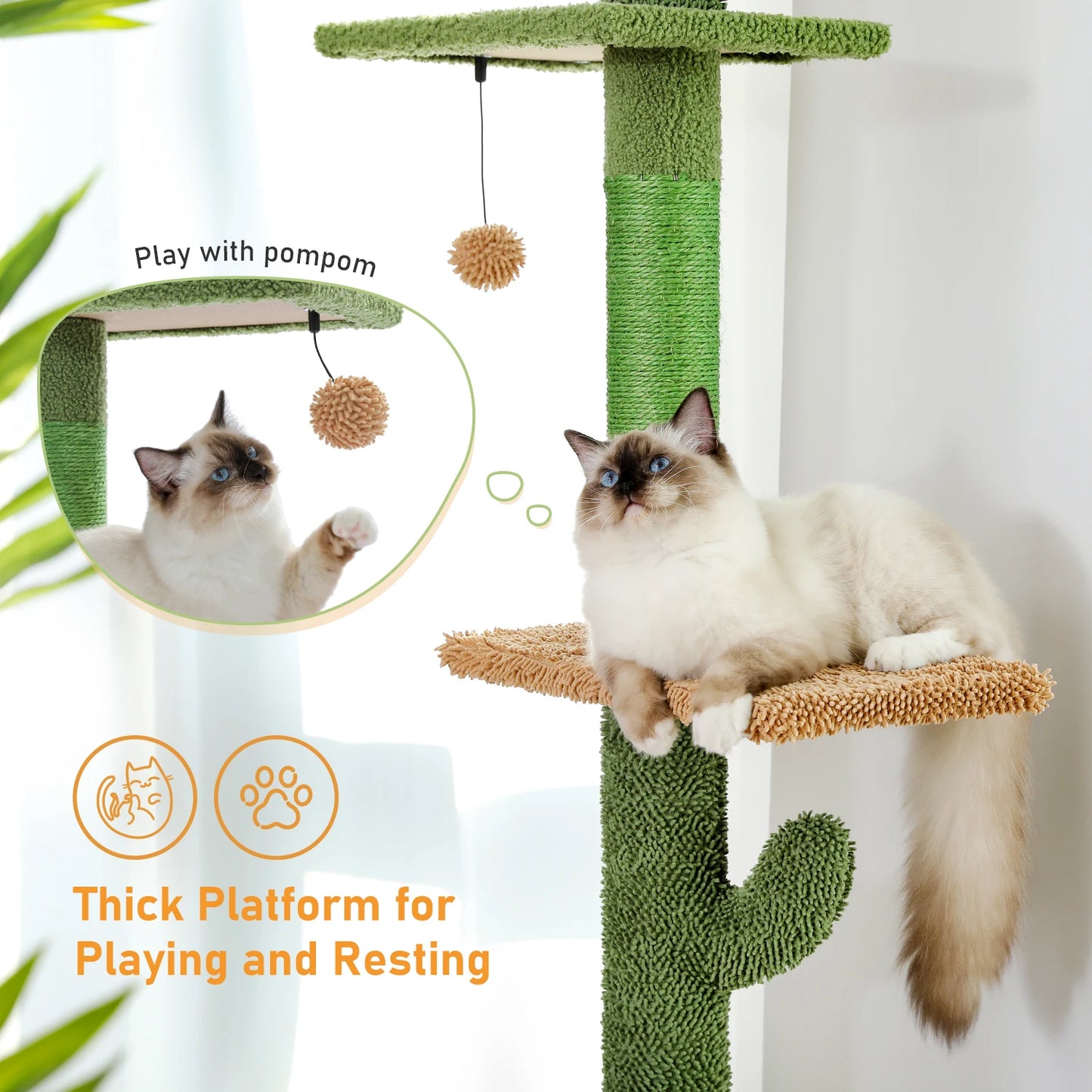 PAWZ Road 5 Tier Floor to Ceiling Cat Tree Hammock