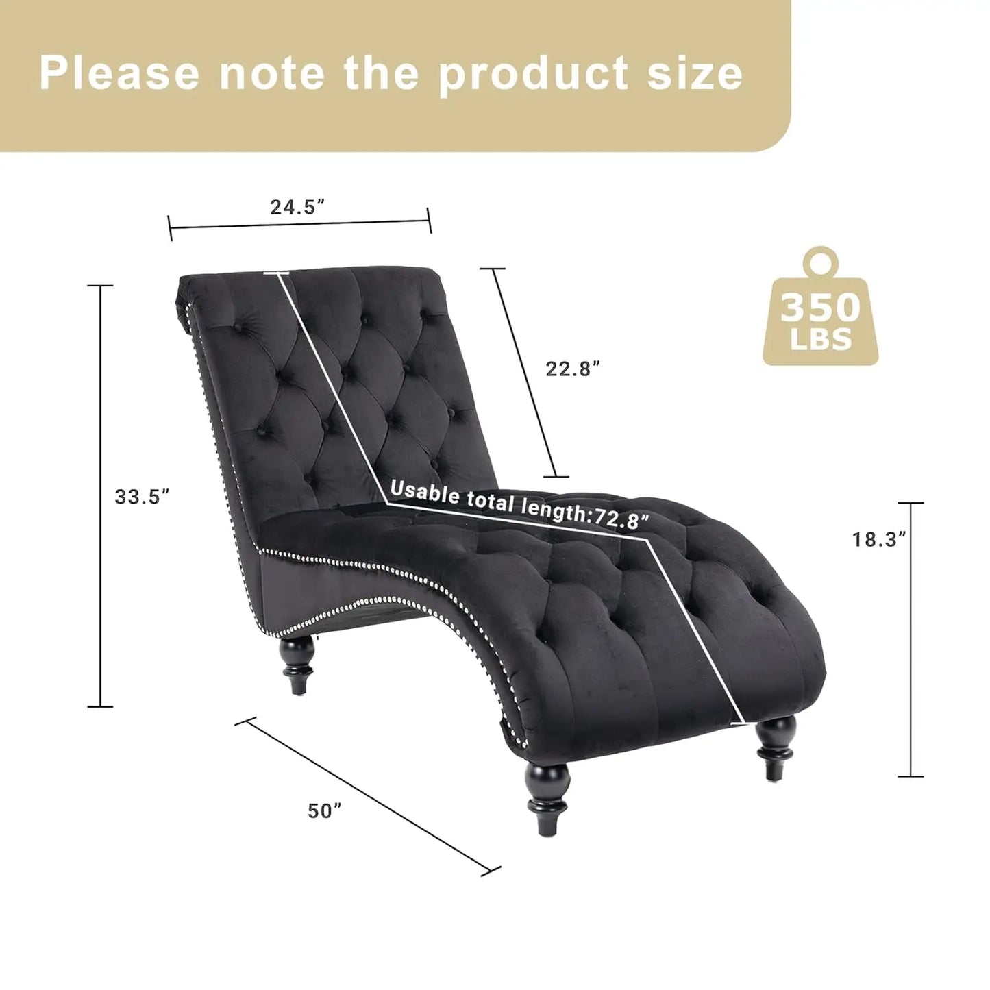 Chaise Lounge Indoor,Velvet Upholstered Lounge Chair Button-Tufted Armless Chair with Pillow, for Bedroom Living, Customized