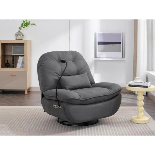 Power Recliner Swivel Glider With USB Charger And Bluetooth Music