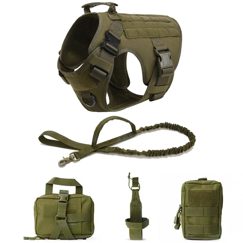 COOYOMOO Tactical Dog Harness And Leash Set For All Breeds