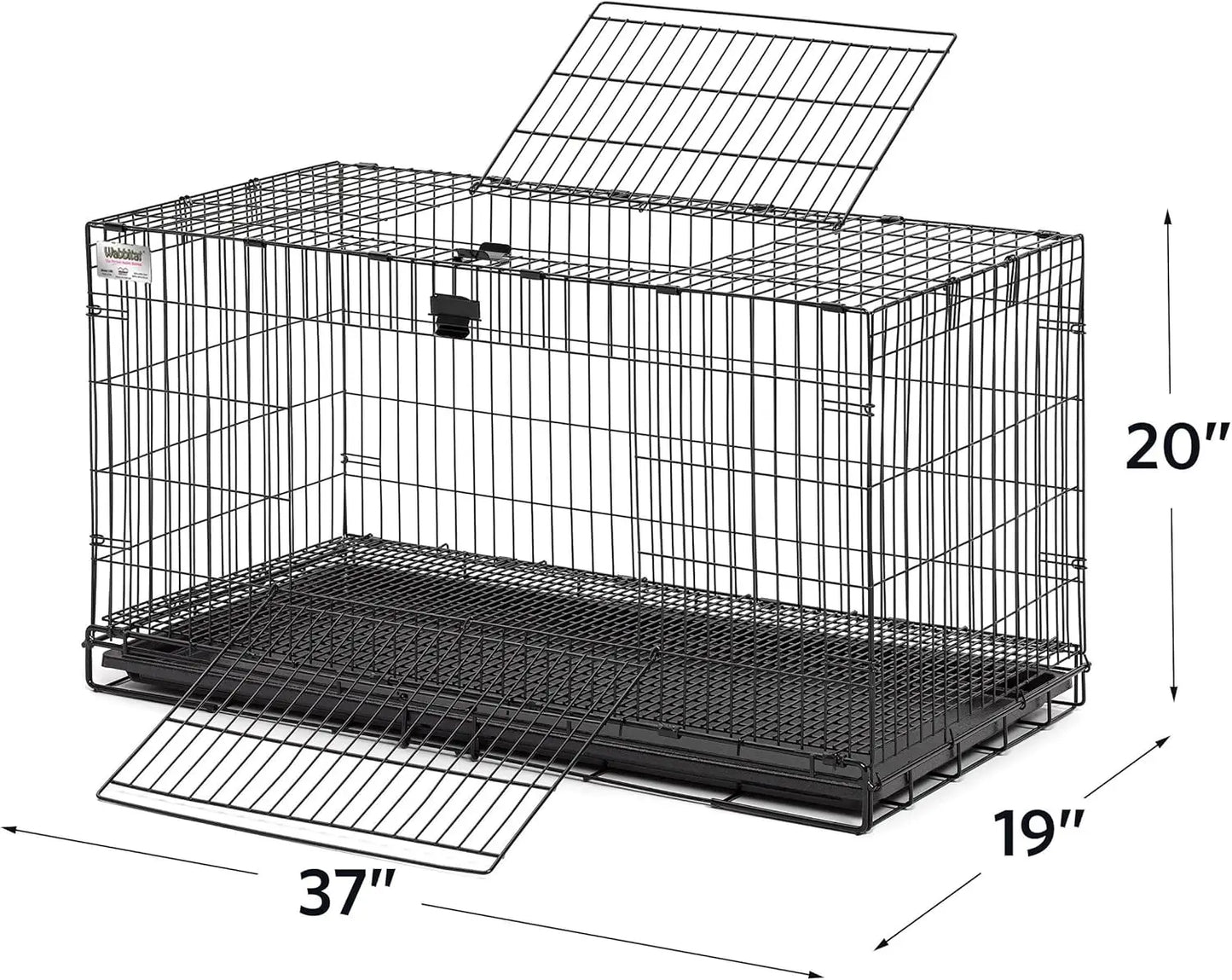 Medium Rabbit Cage with Mesh Floor, Removable Tray, Top & Front Doors, Rust Resistant, Easy Assembly