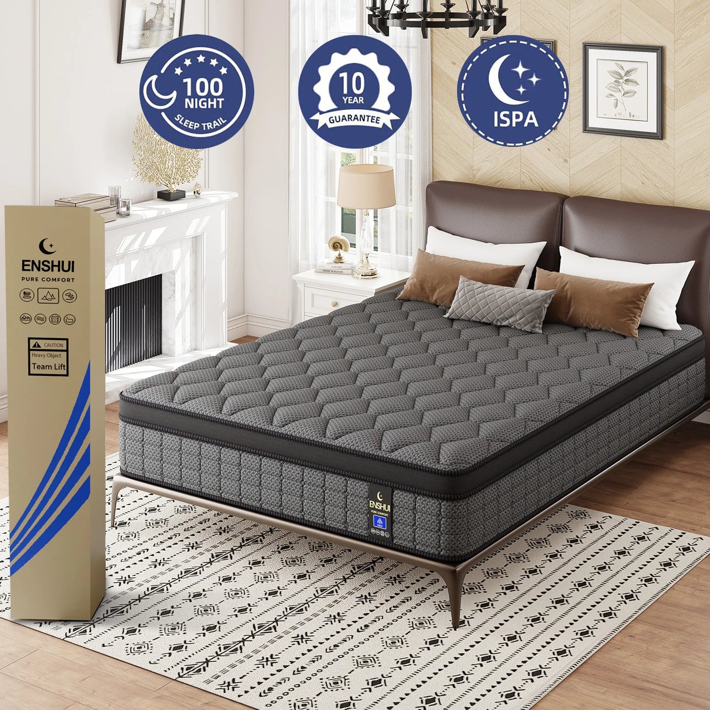 Gel Memory Foam Hybrid Pocket Spring Mattress For Back Pain