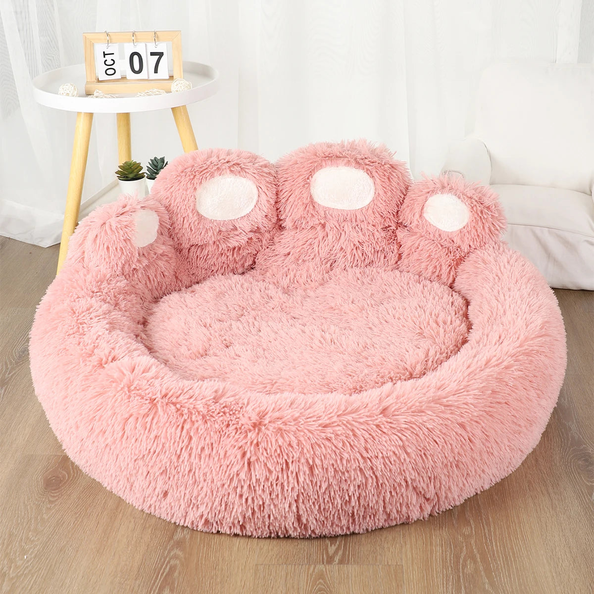 BeiYu Pet Fluffy Dog Bed Winter Warm Plush Kennel Mat