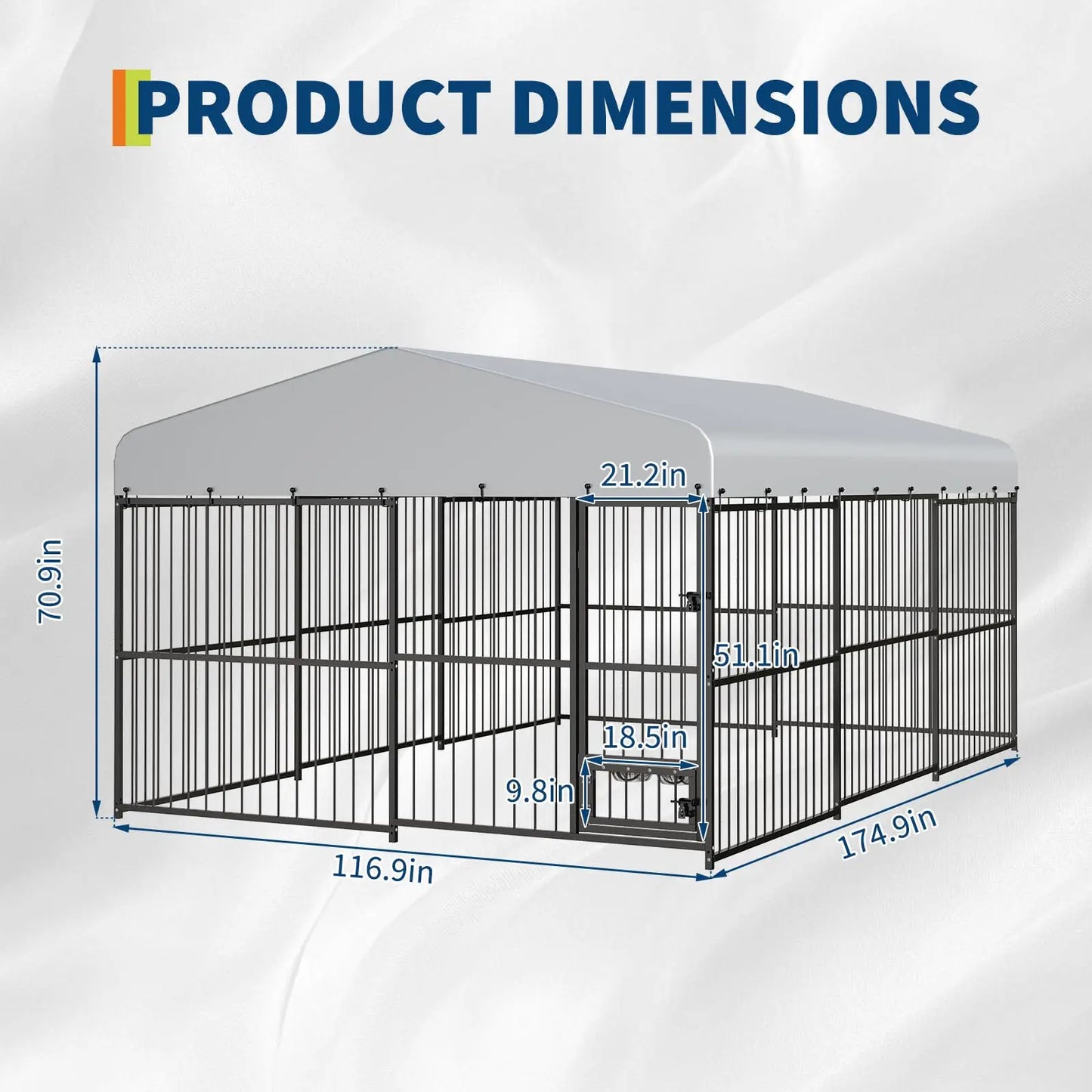 HiMISS Heavy Duty Outdoor Dog Kennel Enclosure With Waterproof Cover