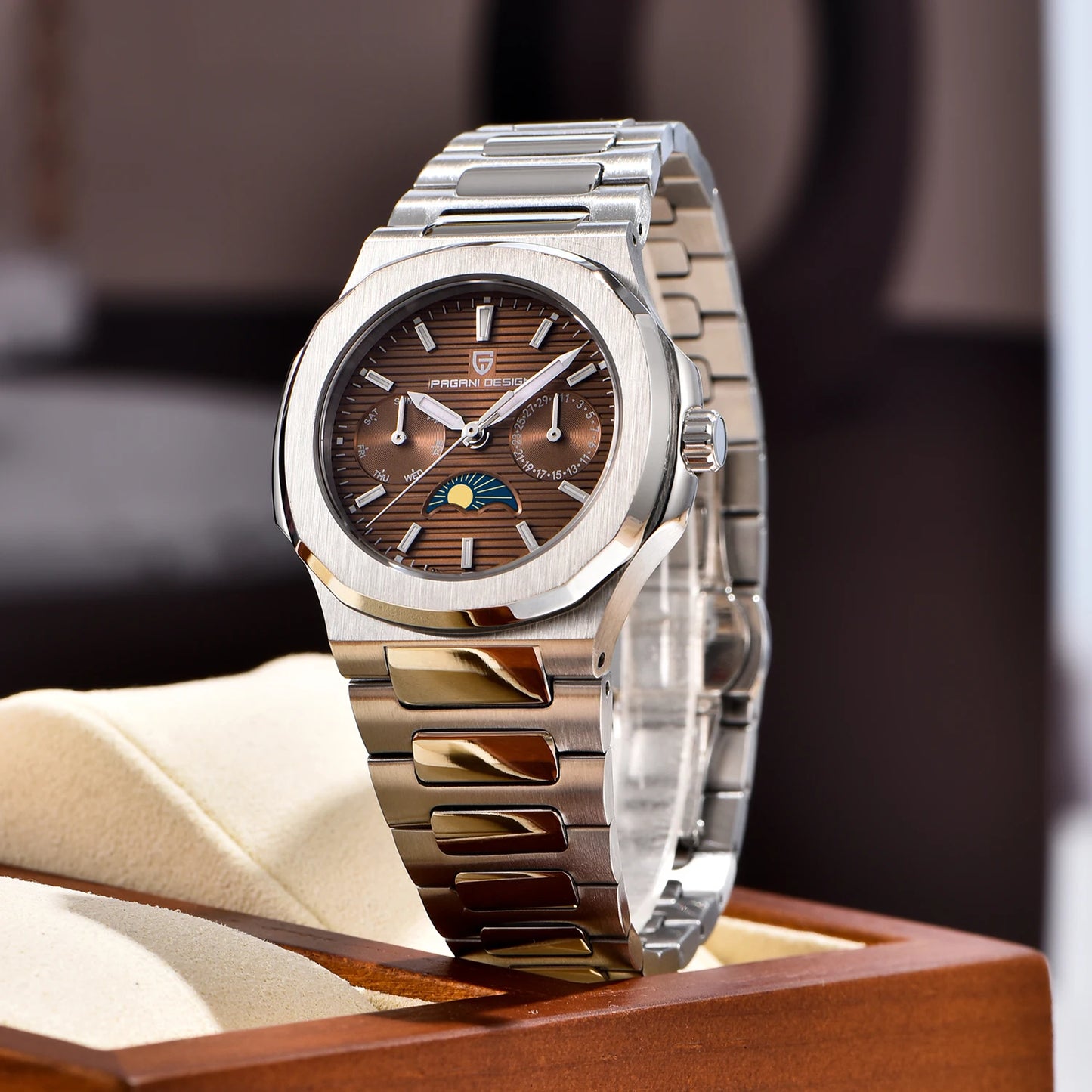 Pagani Design Womens Luxury Quartz Wristwatch Sapphire Waterproof