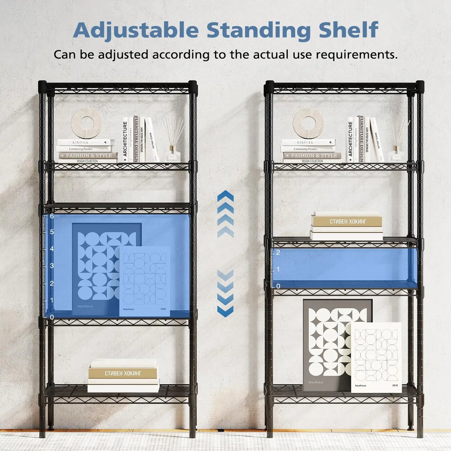 JHK Heavy Duty Metal Wire Storage Shelves Adjustable Living Room