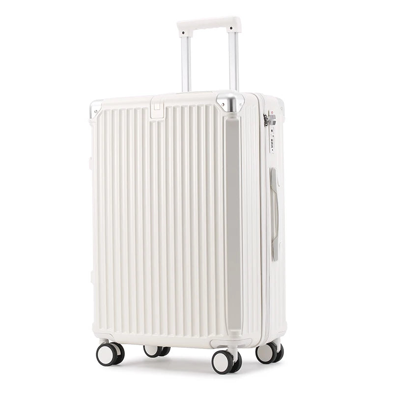 Zippered ABS PC Suitcase Luggage With Cup Holder And Wheels