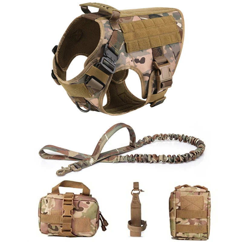 COOYOMOO Tactical Dog Harness And Leash Set For All Breeds