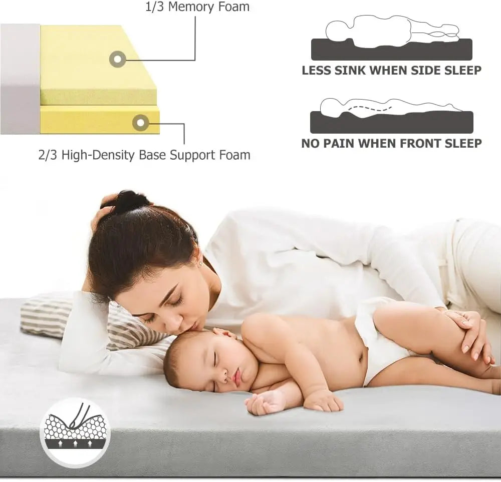 Memory Foam Camping Mattress With Travel Bag And Interchangeable Covers