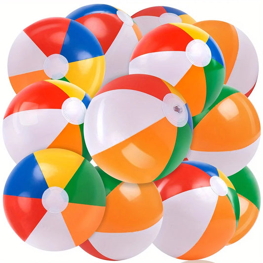 Joyfy Rainbow Beach Balls 12 Pack Inflatable Pool Toys