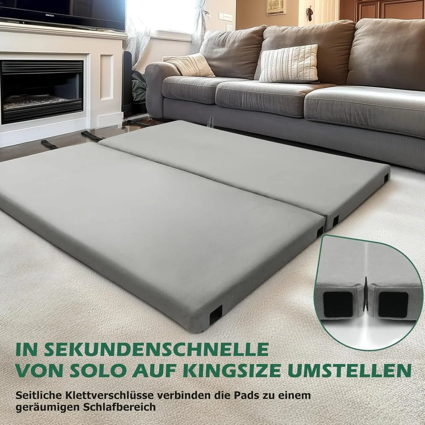 Memory Foam Camping Mattress With Travel Bag And Interchangeable Covers