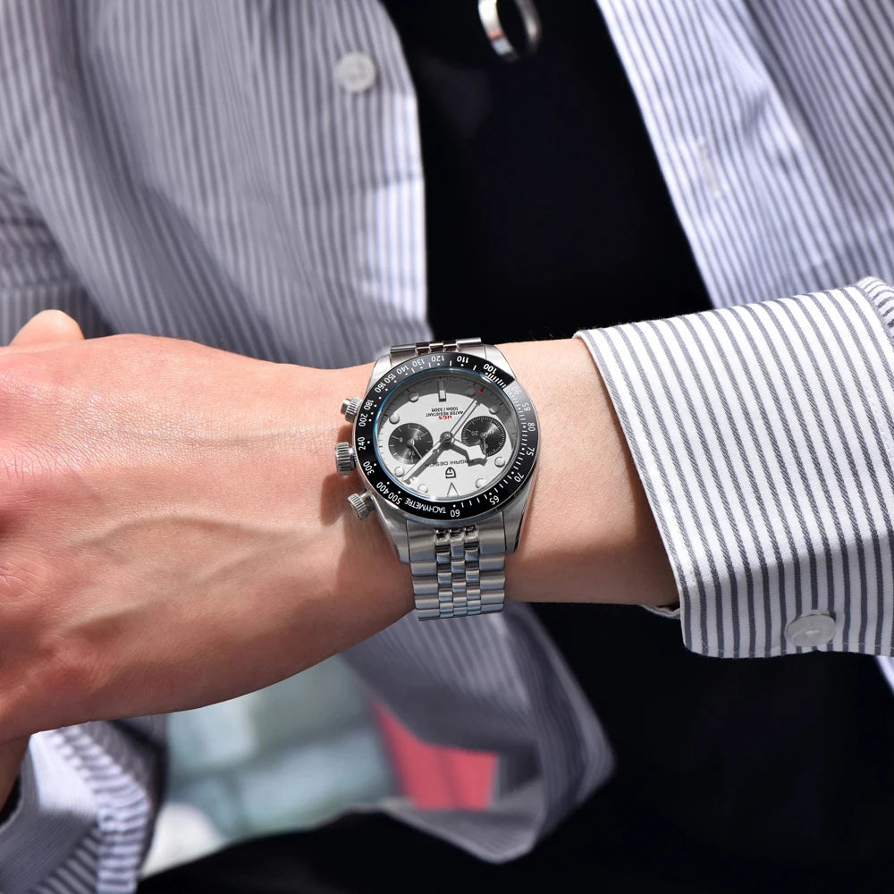 PAGANI DESIGN Panda Chronograph Stainless Steel Bracelet Watch