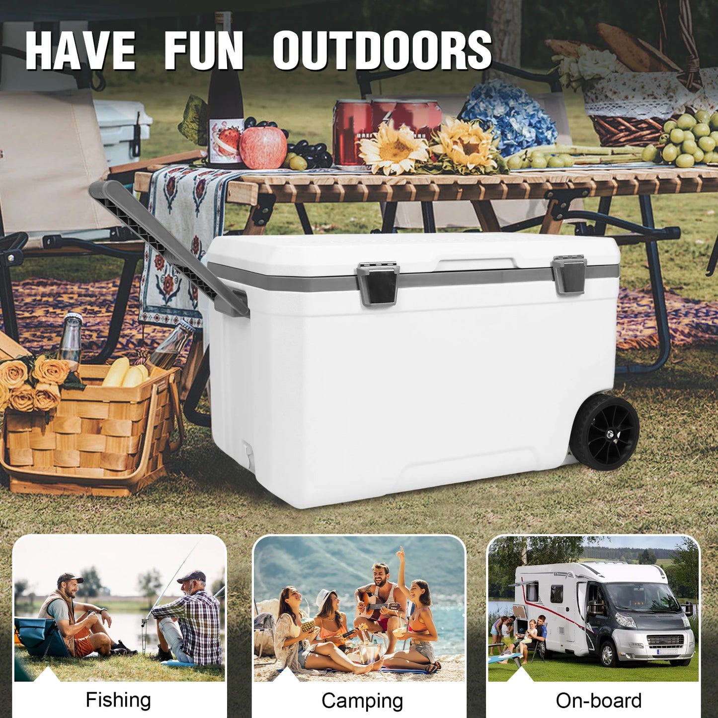 Lightweight Camping Cooler Portable Insulated Plastic Box For Beach