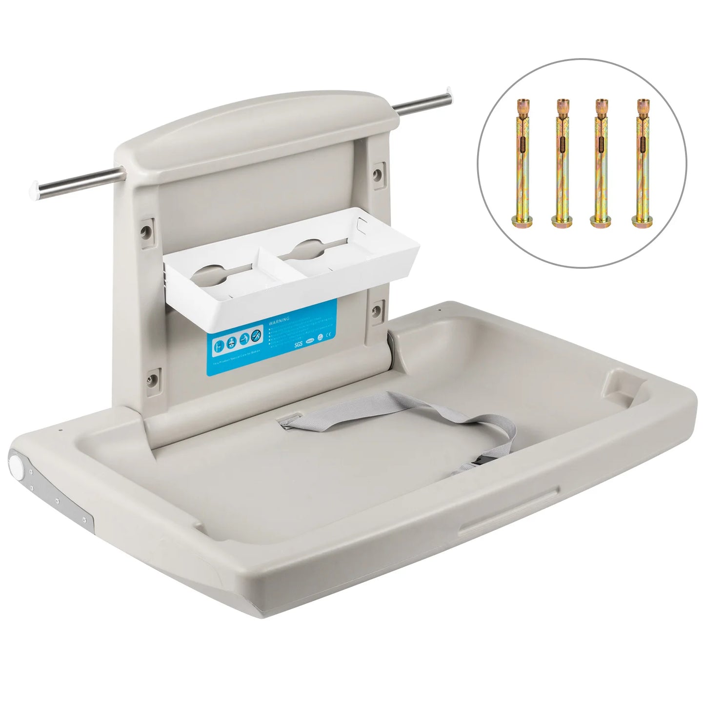 SucceBuy Commercial Wall Mount Baby Diaper Changing Station Fold Down
