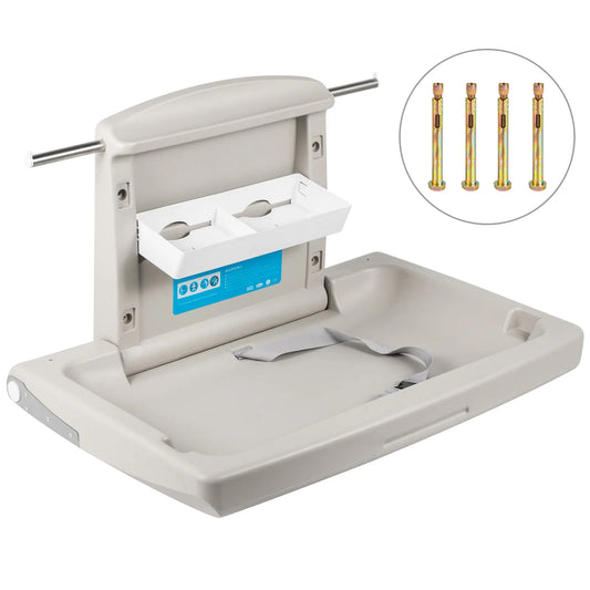 SucceBuy Commercial Wall Mount Baby Diaper Changing Station Fold Down