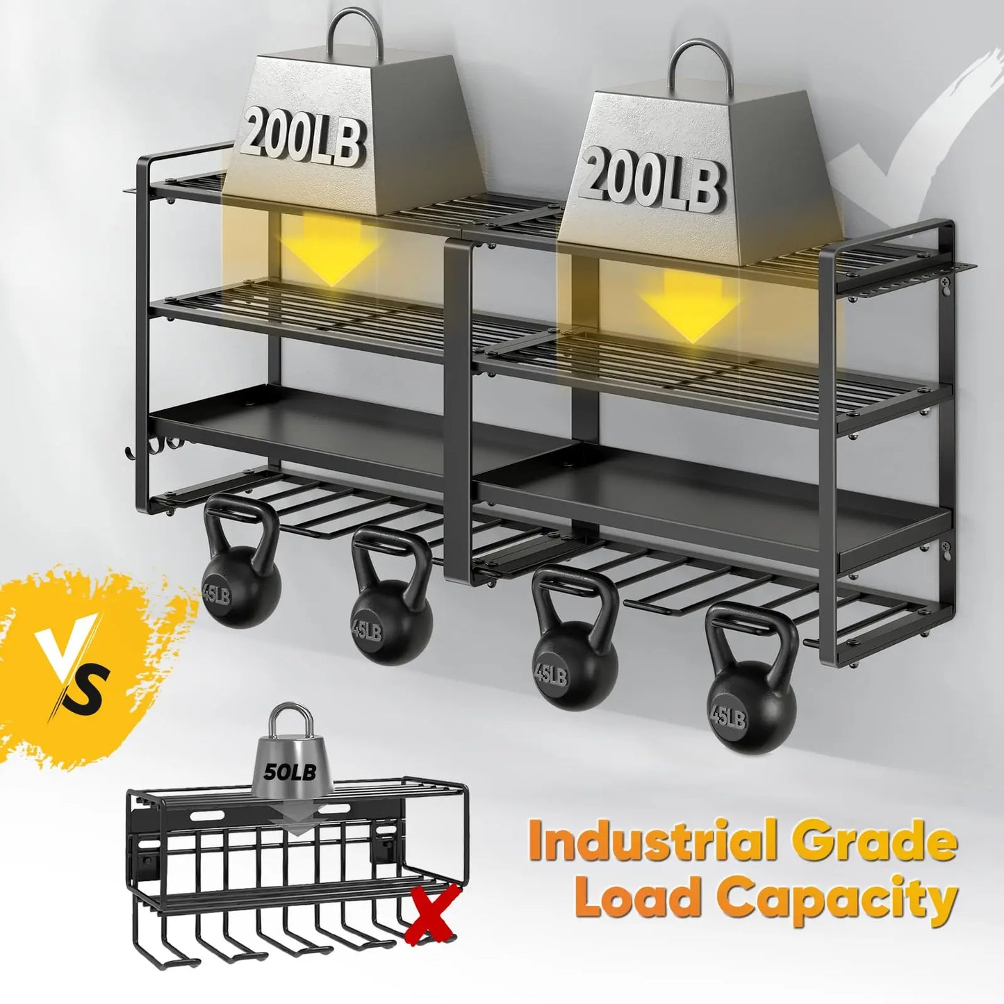 Power Tool Organizer Wall Mount Four Layer Heavy Duty Drill Holder