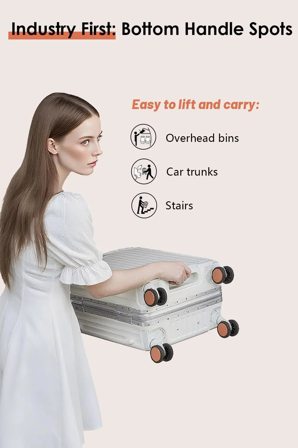 Carry On Luggage With Zipperless Design TSA Lock Airline Approved Spinner Wheels