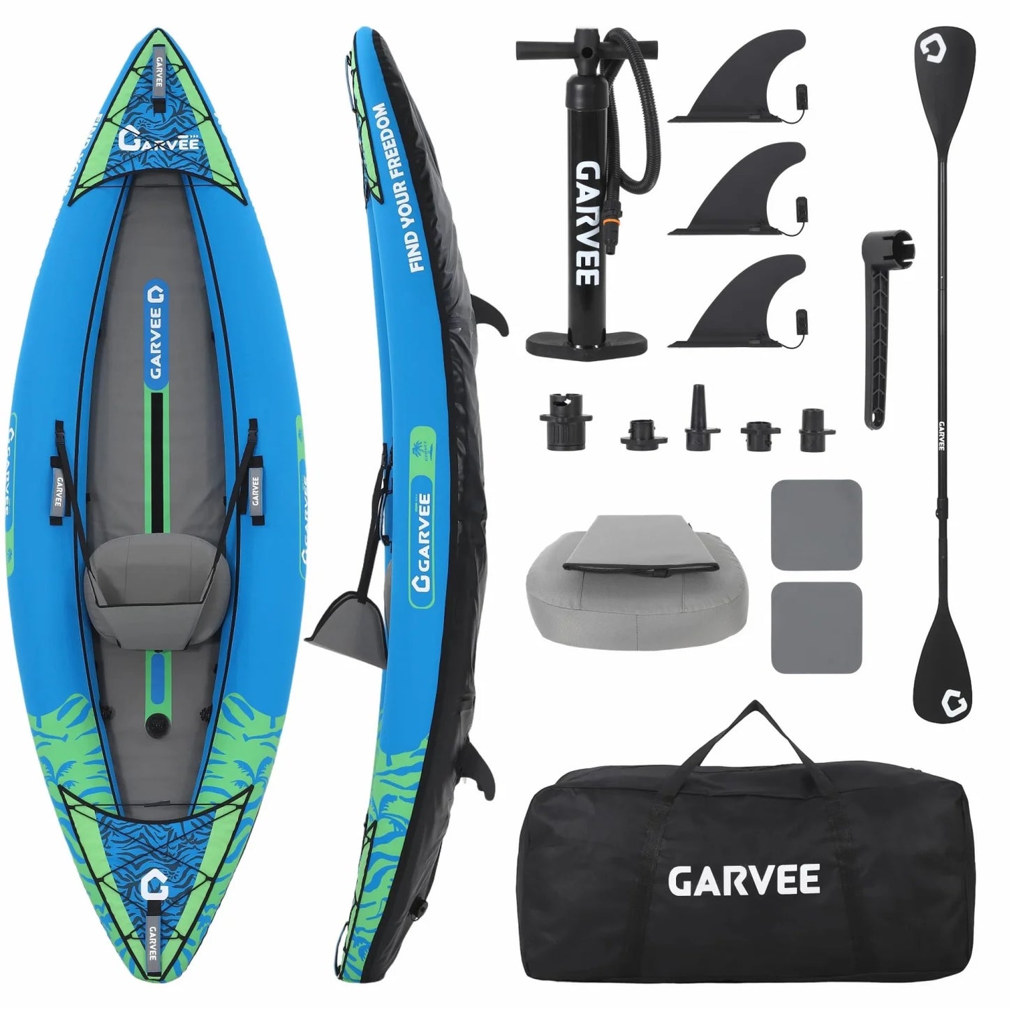 Two Person Inflatable Kayak For Fishing And Touring With Padded Seat