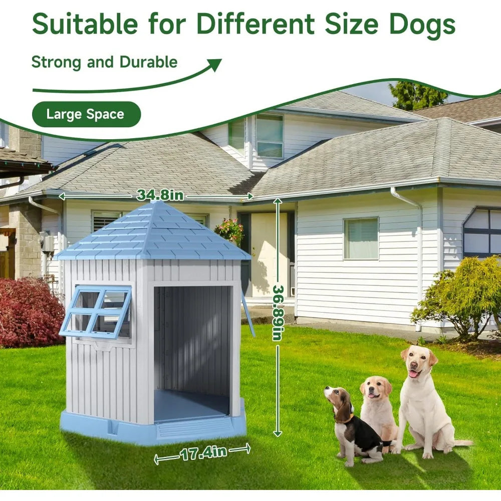 Durable Indoor Outdoor Dog House Shelter With Elevated Floor Kennel