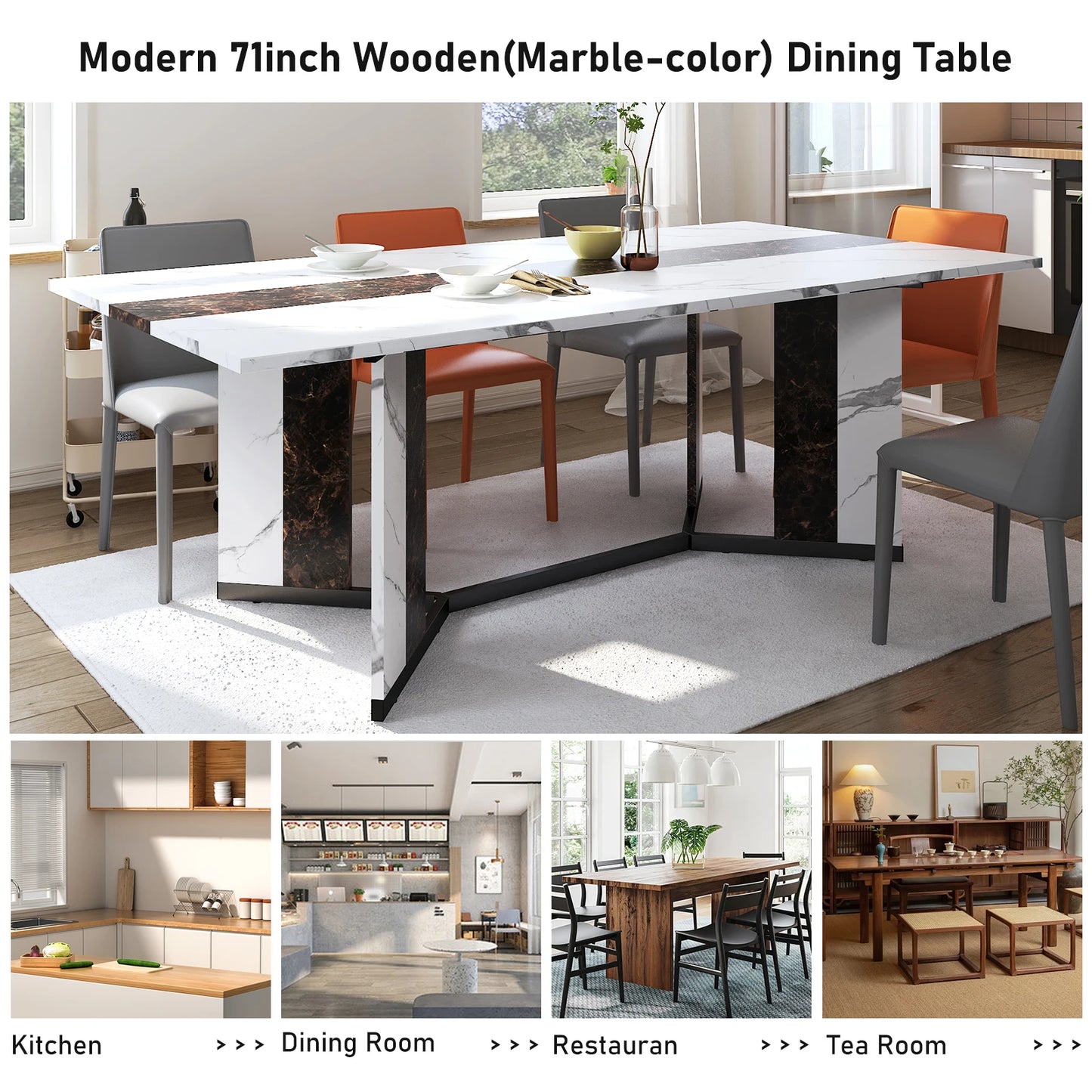 QiaoShiRen Rectangular Dining Table For Eight People